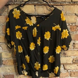 Madewell floral short sleeve blouse